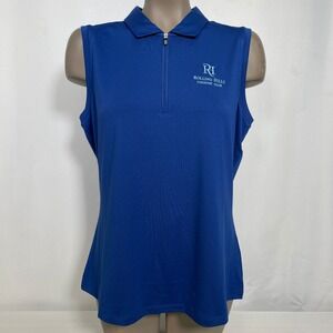 Rolling Hills CC Cutter & Buck 1/4 Zip Sleeveless Golf Polo Women's LARGE NWT
